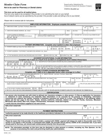 15 Cigna Claim Forms Dental Free To Edit Download Print CocoDoc