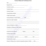 Company Name Or Logo Here Customer Refund And Credit Request Form Fill