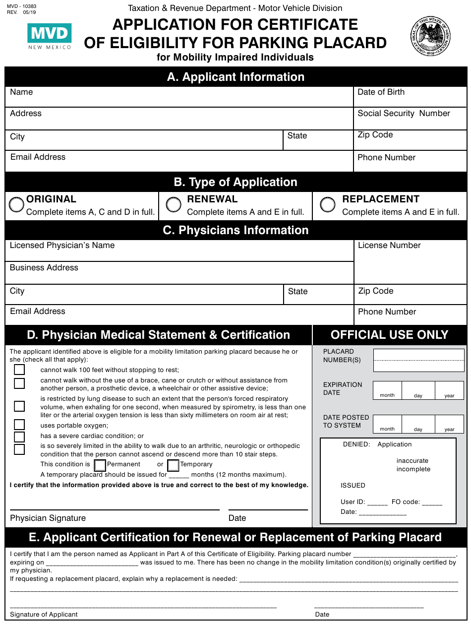 Form MVD 10383 Download Fillable PDF Or Fill Online Application For Form MVD 10383 Download Fillable PDF Or Fill Online Application For