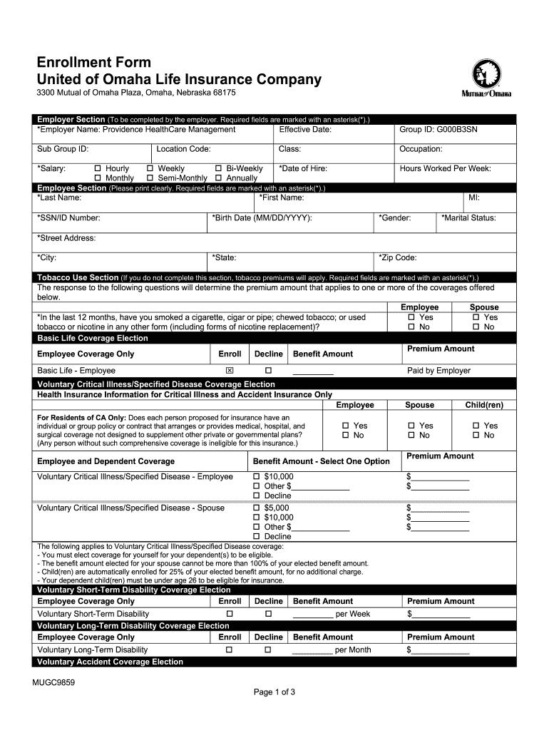 Mutual Of Omaha Enrollment Form Fill Out Sign Online DocHub