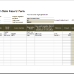 Refund Claim Record Form Excel Template Excel Templates