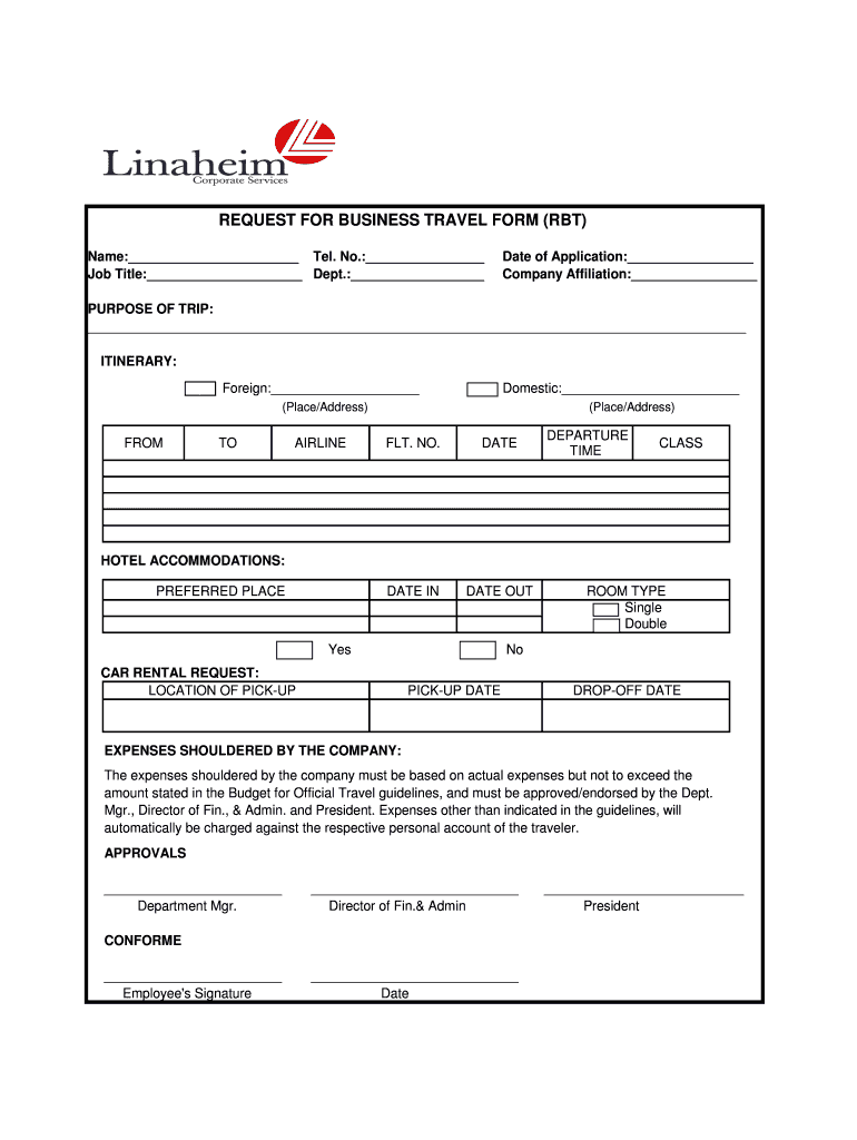 Trip Application Format Fill Online Printable Fillable Blank