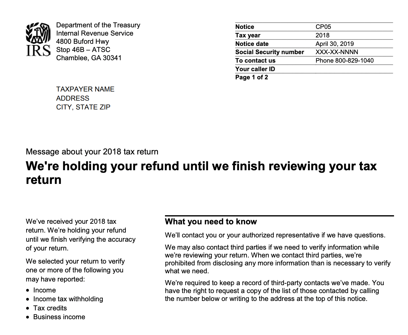 What Is A CP05 Letter From The IRS And What Should I Do What Is A CP05 Letter From The IRS And What Should I Do